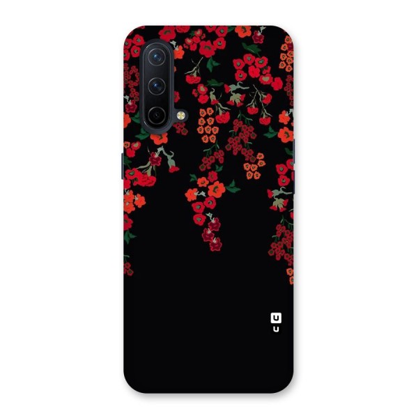 Red Floral Pattern Back Case for OnePlus Nord CE 5G