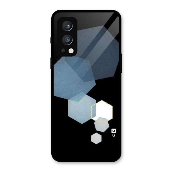 Shades Of Blue Shapes Glass Back Case for OnePlus Nord 2 5G