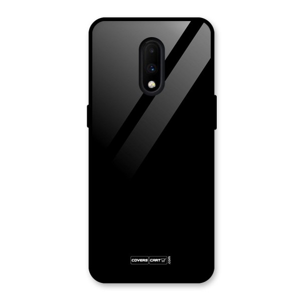 Simple Black Glass Back Case for OnePlus 7