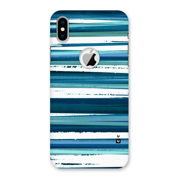 Simple Soothing Lines Back Case for iPhone X Logo Cut