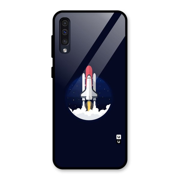 Space Rocket Minimal Glass Back Case for Galaxy A50