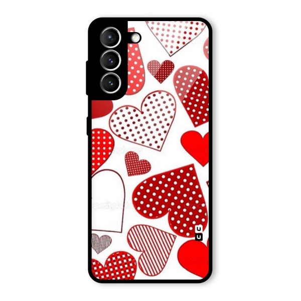 Style Hearts Glass Back Case for Galaxy S21 5G