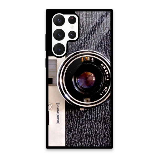 Vintage Camera Glass Back Case for Galaxy S22 Ultra 5G