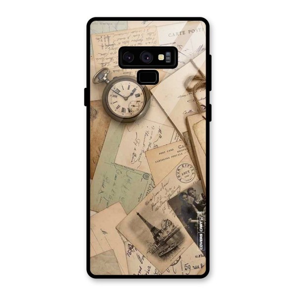 Vintage Postcards Glass Back Case for Galaxy Note 9
