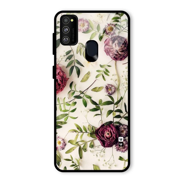 Vintage Rust Floral Glass Back Case for Galaxy M30s