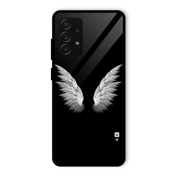 White Wings Glass Back Case for Galaxy A53 5G