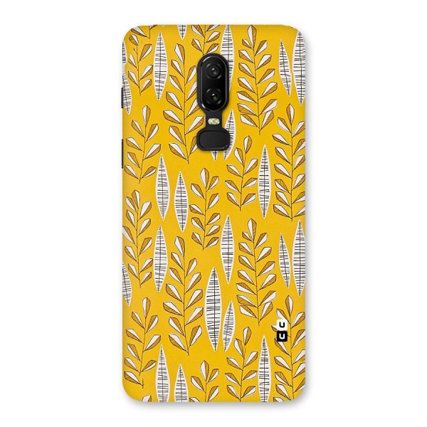 Yellow Leaf Pattern Back Case for OnePlus 6
