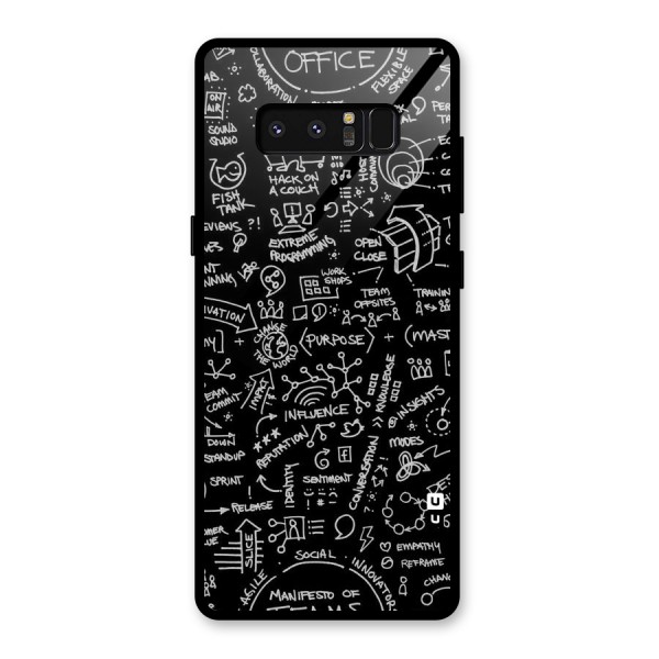Anatomy Pattern Glass Back Case for Galaxy Note 8