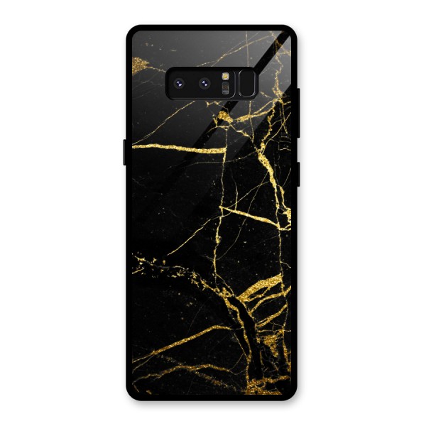Black And Gold Design Glass Back Case for Galaxy Note 8