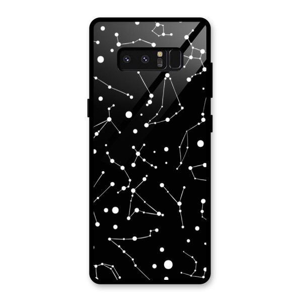 Black Constellation Pattern Glass Back Case for Galaxy Note 8