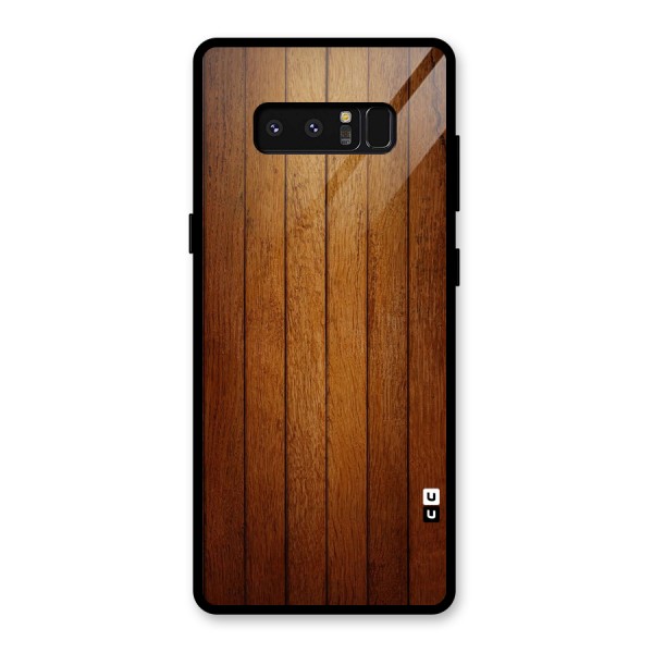 Brown Wood Design Glass Back Case for Galaxy Note 8