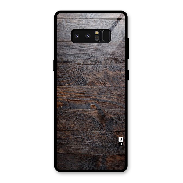 Dark Wood Printed Glass Back Case for Galaxy Note 8
