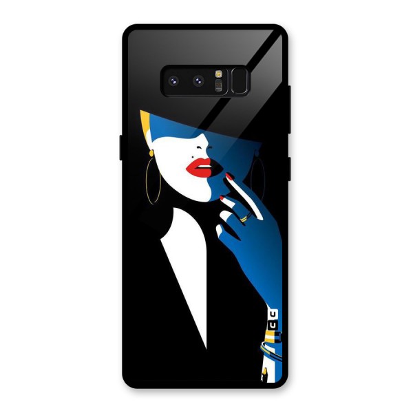 Elegant Woman Glass Back Case for Galaxy Note 8