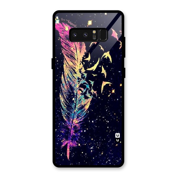 Feather Bird Fly Glass Back Case for Galaxy Note 8