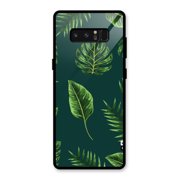 Green Leafs Glass Back Case for Galaxy Note 8