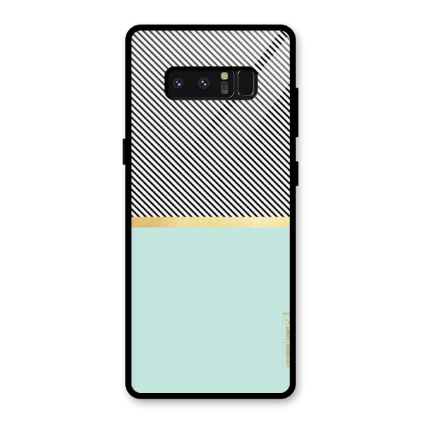 Pastel Green Base Stripes Glass Back Case for Galaxy Note 8