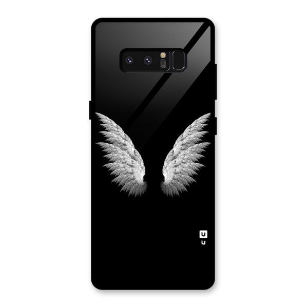 White Wings Glass Back Case for Galaxy Note 8