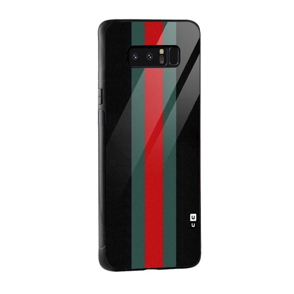 Basic Colored Stripes Glass Back Case for Galaxy Note 8