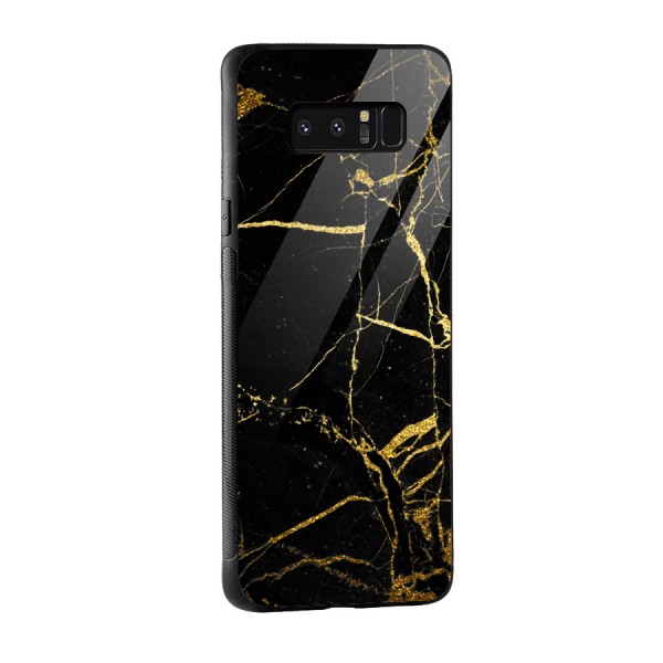 Black And Gold Design Glass Back Case for Galaxy Note 8