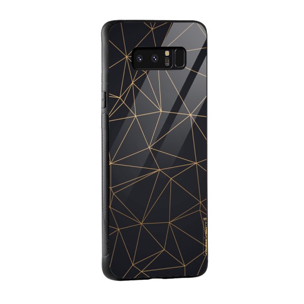 Black Golden Lines Glass Back Case for Galaxy Note 8