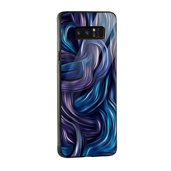 Blue and Purple Oil Paint Glass Back Case for Galaxy Note 8
