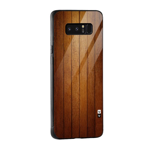 Brown Wood Design Glass Back Case for Galaxy Note 8