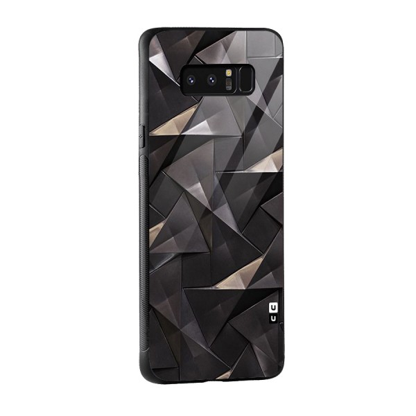 Carved Triangles Glass Back Case for Galaxy Note 8