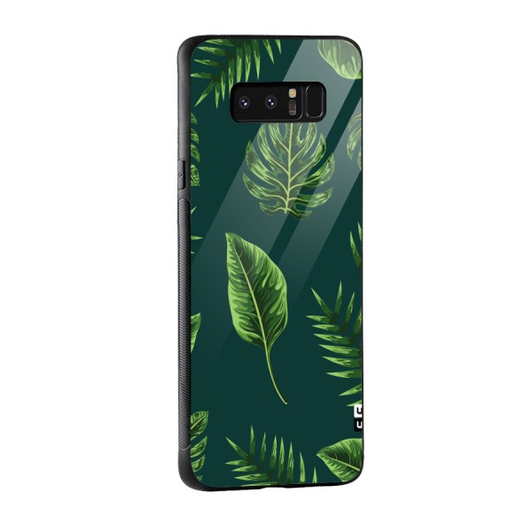 Green Leafs Glass Back Case for Galaxy Note 8