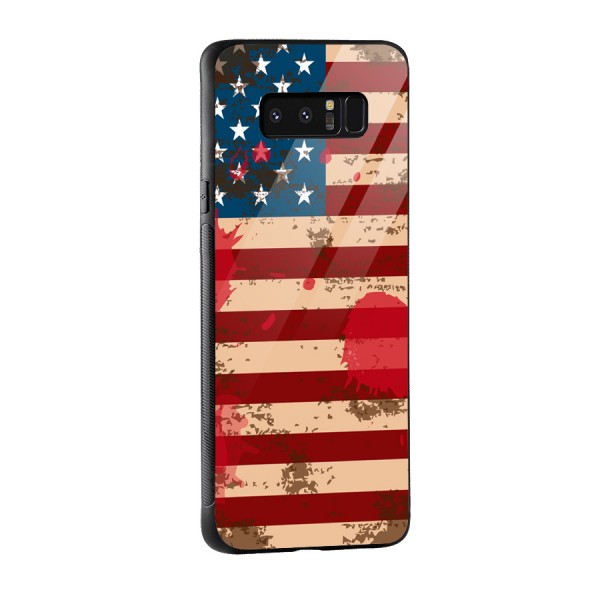 Grunge USA Flag Glass Back Case for Galaxy Note 8