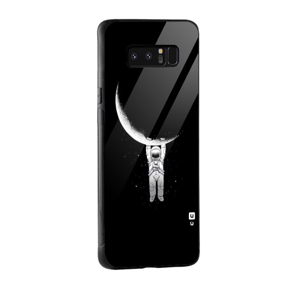Hanging Astronaut Glass Back Case for Galaxy Note 8