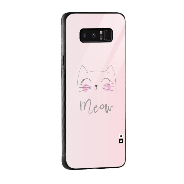 Meow Pink Glass Back Case for Galaxy Note 8