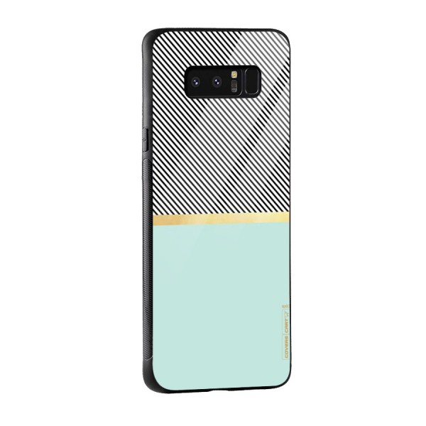 Pastel Green Base Stripes Glass Back Case for Galaxy Note 8