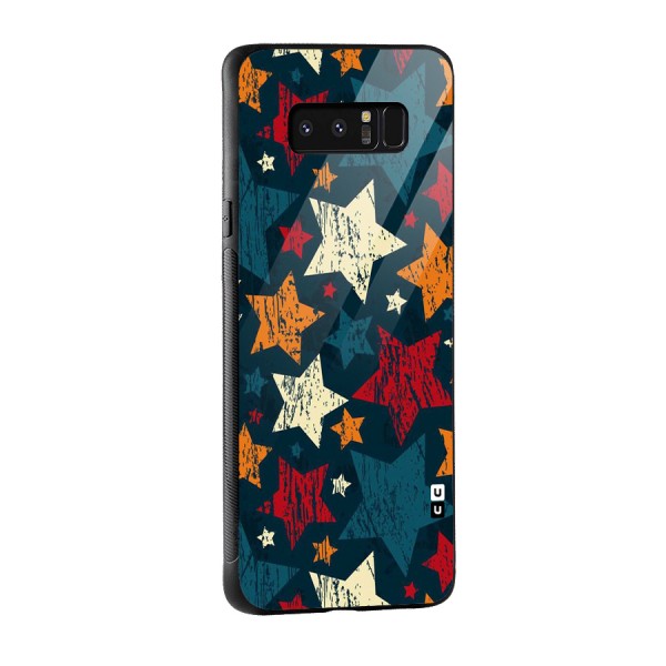 Rugged Star Design Glass Back Case for Galaxy Note 8
