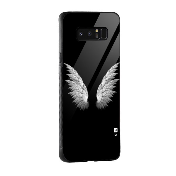 White Wings Glass Back Case for Galaxy Note 8