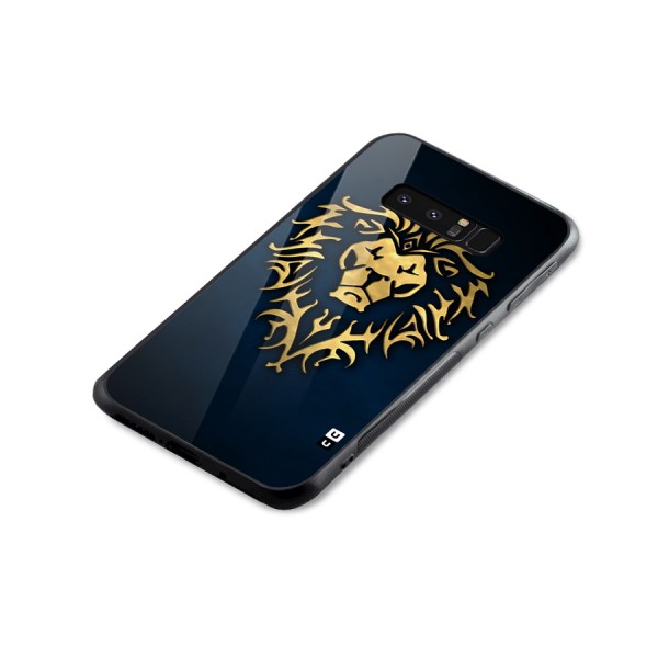 Beautiful Golden Lion Design Glass Back Case for Galaxy Note 8