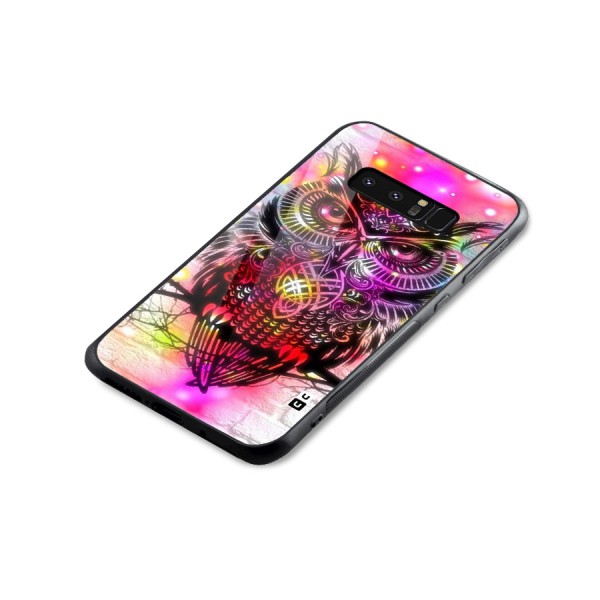 Colourful Owl Glass Back Case for Galaxy Note 8