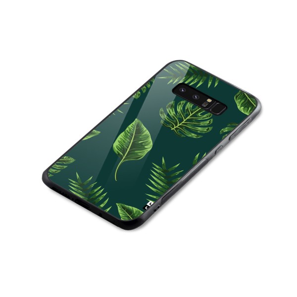 Green Leafs Glass Back Case for Galaxy Note 8