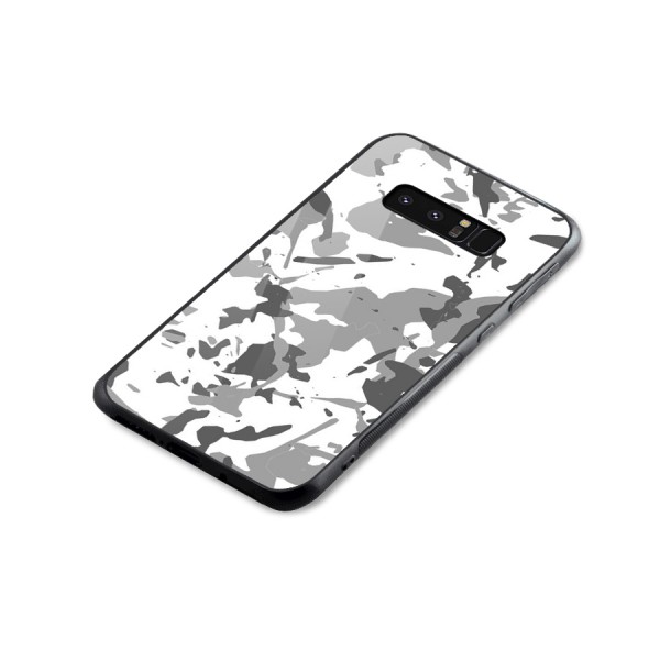 Grey Camouflage Army Glass Back Case for Galaxy Note 8