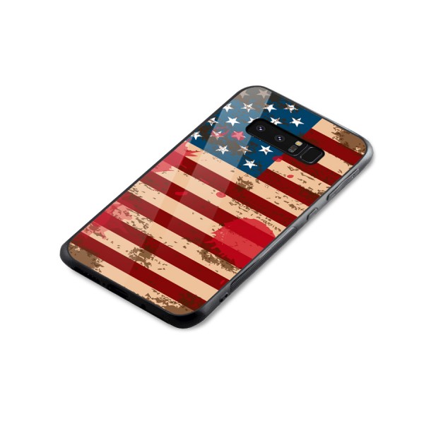 Grunge USA Flag Glass Back Case for Galaxy Note 8