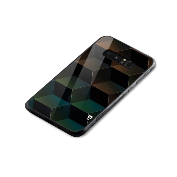 Hexagonal Design Glass Back Case for Galaxy Note 8