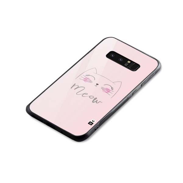 Meow Pink Glass Back Case for Galaxy Note 8