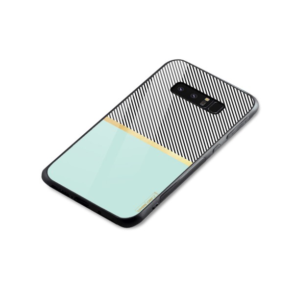 Pastel Green Base Stripes Glass Back Case for Galaxy Note 8