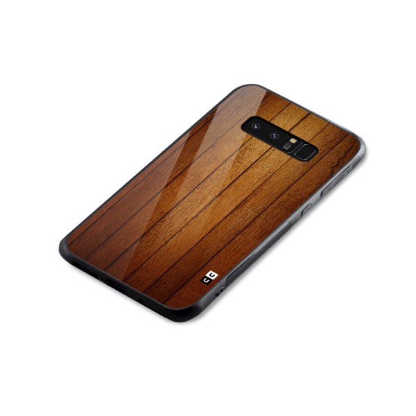 Proper Brown Wood Glass Back Case for Galaxy Note 8