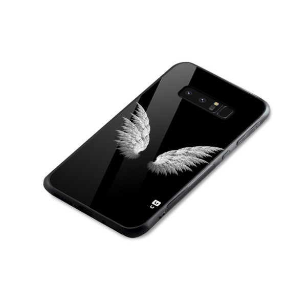 White Wings Glass Back Case for Galaxy Note 8