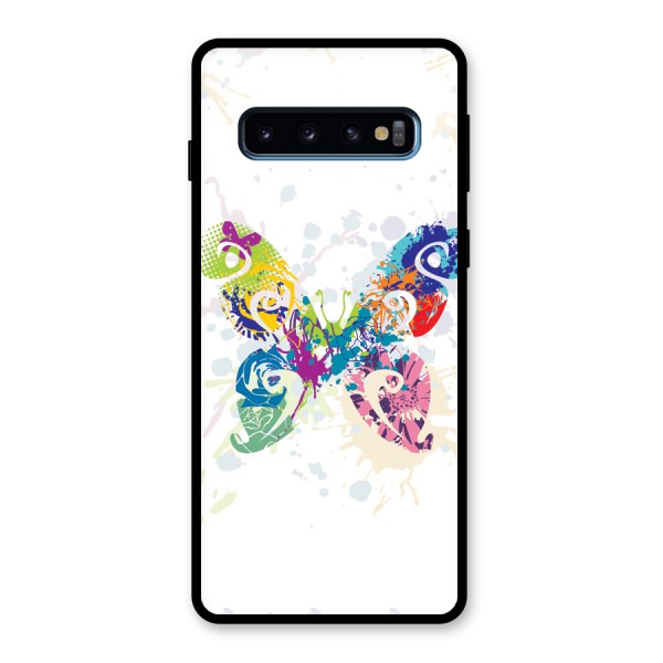 Abstract Butterfly Glass Back Case for Galaxy S10