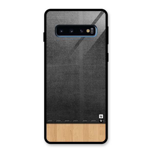 Bicolor Wood Texture Glass Back Case for Galaxy S10