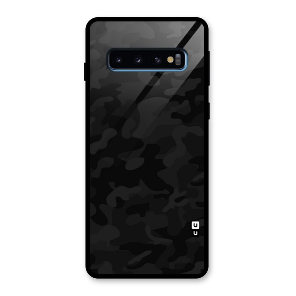 Black Camouflage Glass Back Case for Galaxy S10