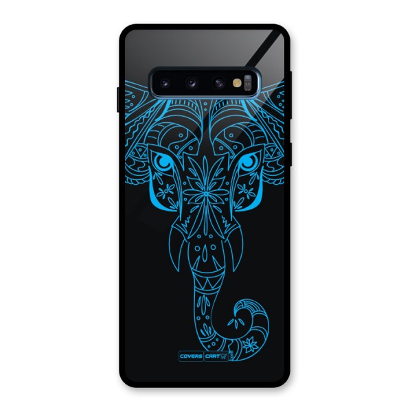 Blue Elephant Ethnic Glass Back Case for Galaxy S10