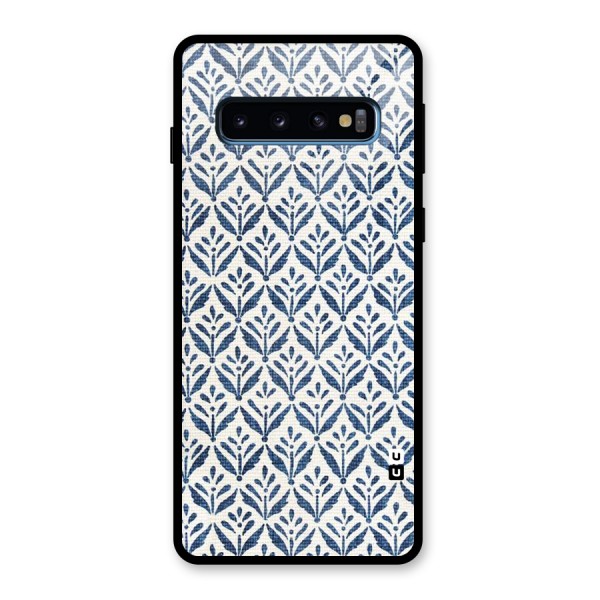 Blue Leaf Glass Back Case for Galaxy S10