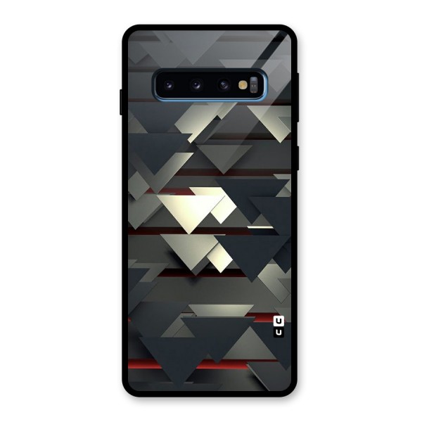 Classic Triangles Design Glass Back Case for Galaxy S10
